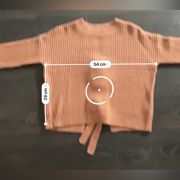 MISSGUIDED Backless Tie-Up Bow Dusty Rose Ling Sleeve Sweater - Picture 13 of 14